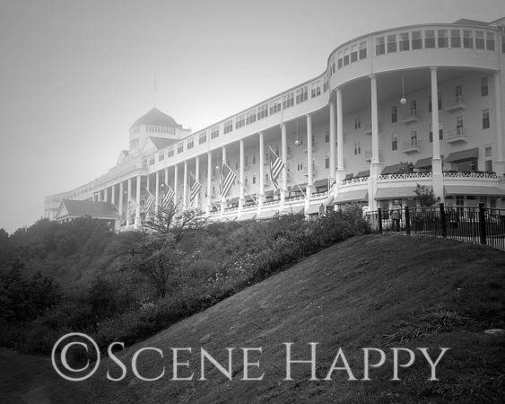 Mackinac Island Grand Hotel Black and White