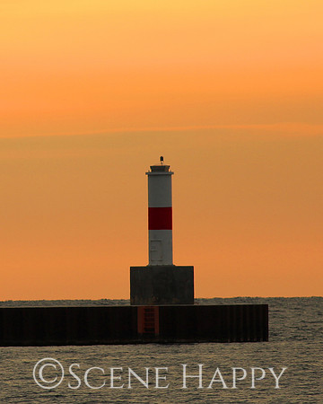 Petoskey Pier Light Close Sunset