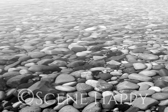 Lake Michigan Rocks BW