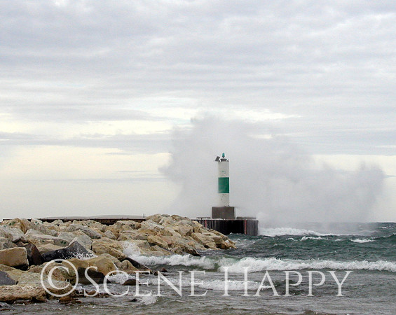 Onekama Lighthouse Wave