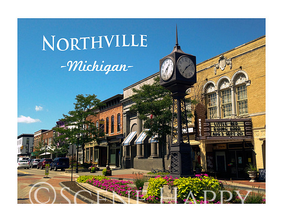 Northville Downtown Poster White Border