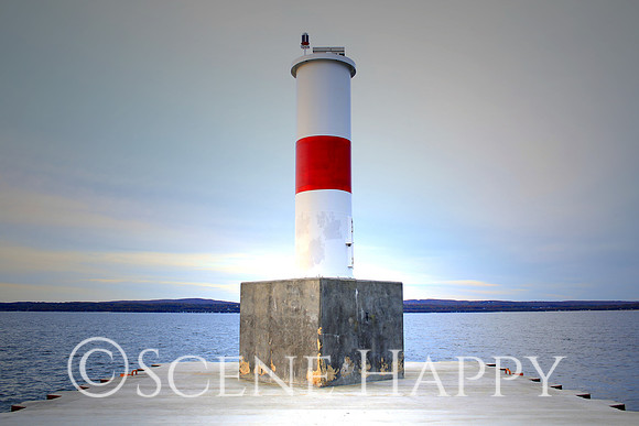 Petoskey Pier Light Cool Sunset