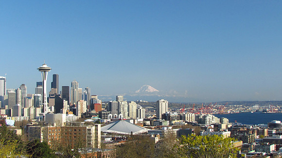 Seattle and Mt Rainier