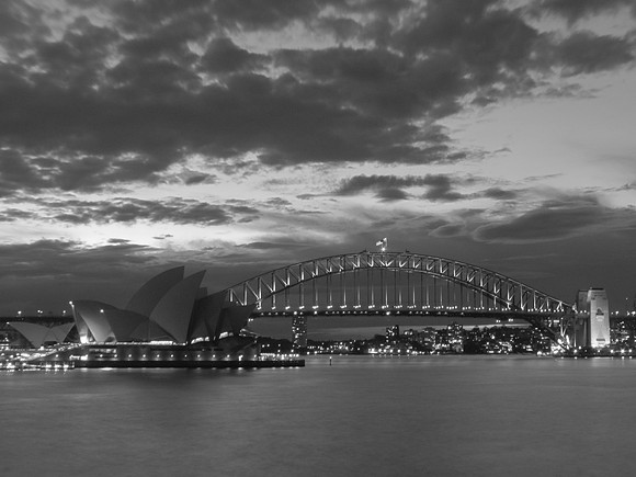 Sydney Opera House Black and White
