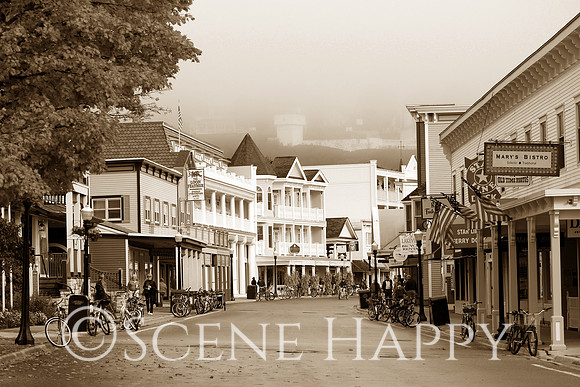 Mackinac Island Main Street Sepia